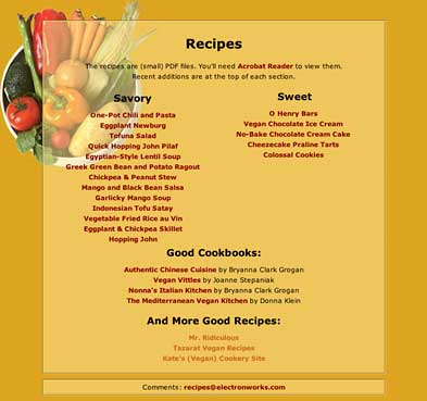 recipes main page